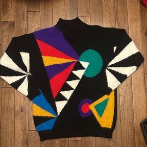 Vintage Colorful Geometric Sweater
